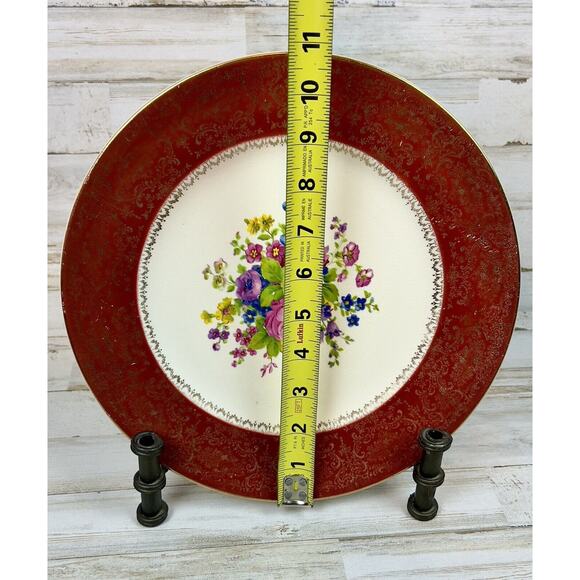 Vintage Rust Orange Century by Salem Plate Warranted 22 Karat. Made in the USA - Picture 7 of 7